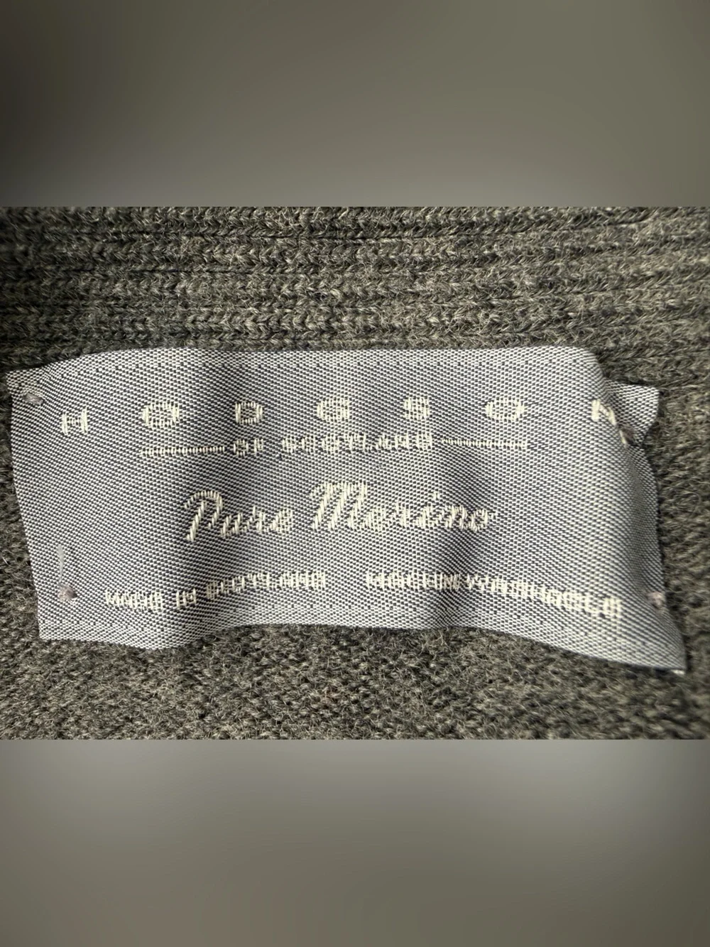 VTG Hodgson Of Scotland Men’s Gray 100% Merino Wool Button Up Cardigan Size 36